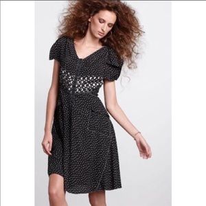 Beguile by Byron Lars lasercut fit n flare dress 6